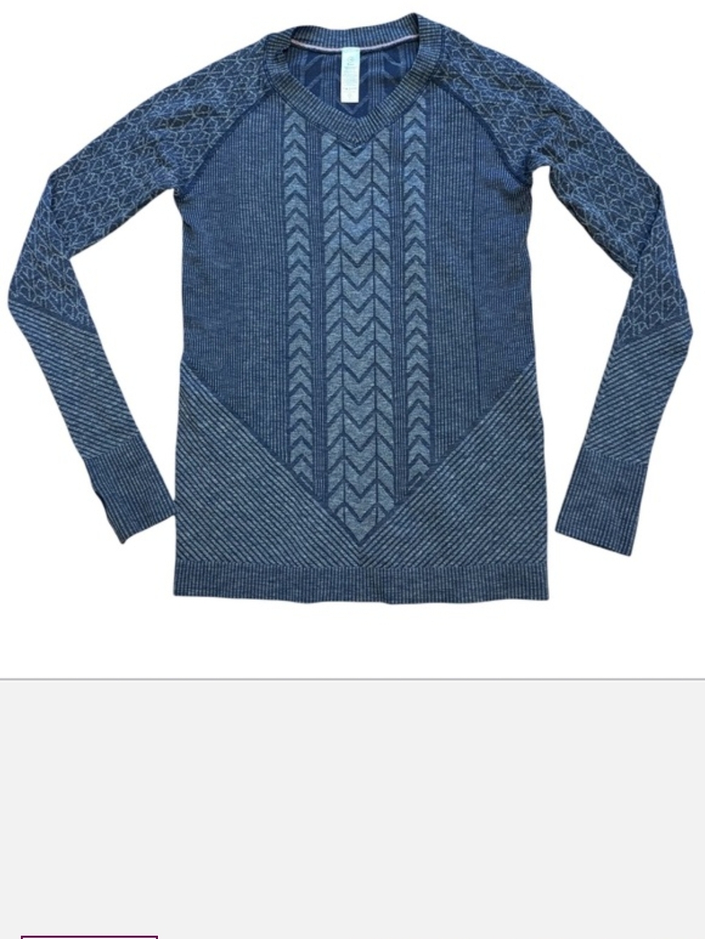 Ivivva Navy and Heather Gray Striped Crewneck